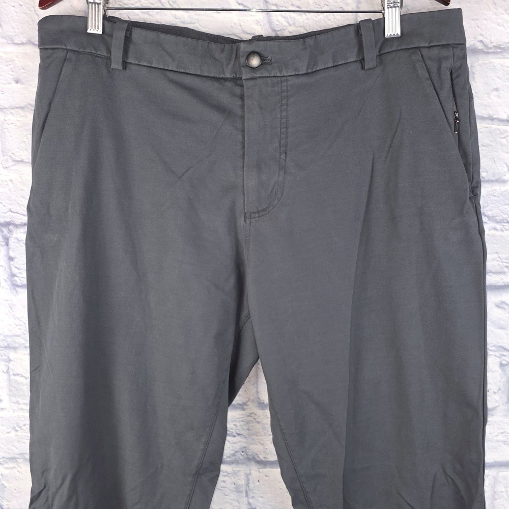 Lululemon Men Commission Pant Classic Charcoal Grey Chino Trousers Size 36X33